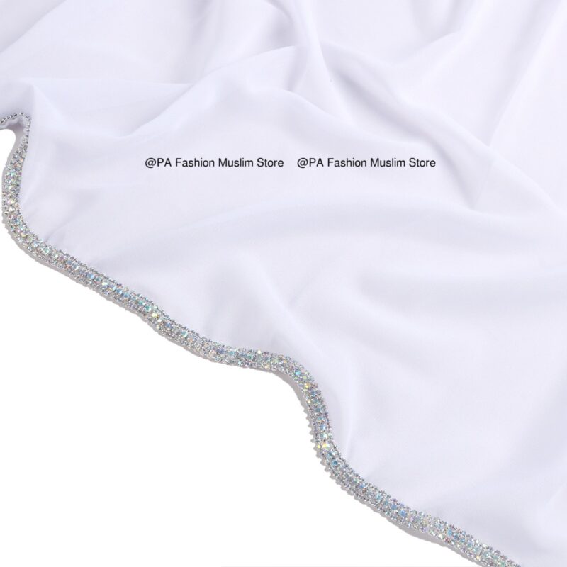 Rhinestone Edge Chiffon Hijab Elegant - Image 2