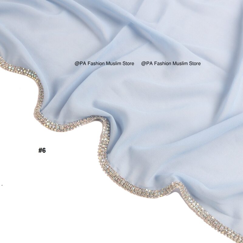 Rhinestone Edge Chiffon Hijab Elegant - Image 3